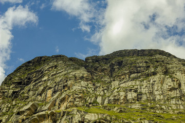 fresh green mountains and blue sky