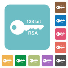 128 bit rsa encryption rounded square flat icons