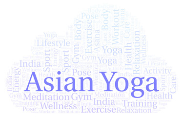 Obraz premium Asian Yoga word cloud.