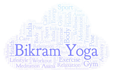Obraz premium Bikram Yoga word cloud.