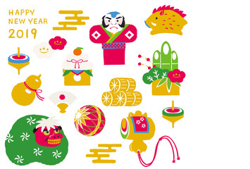 2019年 亥年年賀状　