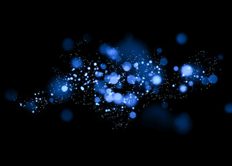 Blue glittering and bokeh star magic dust on background.Particles for your product. © kaisorn