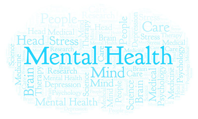 Fototapeta premium Mental Health word cloud.