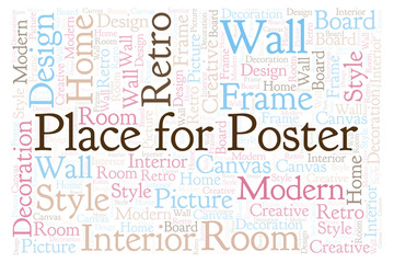 Fototapeta premium Place for Poster word cloud.