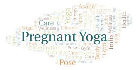 Pregnant Yoga word cloud.