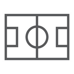 Soccer field line icon, game and sport, playing field sign, vector graphics, a linear pattern on a white background, eps 10.