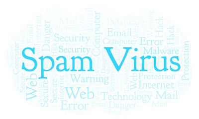 Obraz premium Spam Virus word cloud.