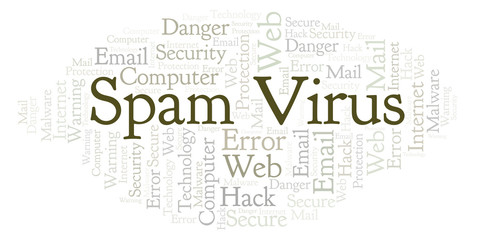 Obraz premium Spam Virus word cloud.