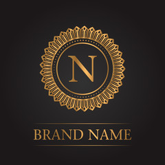 Luxury gold template monogram