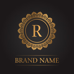 Luxury gold template monogram
