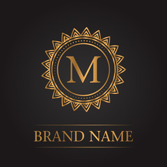 Luxury gold template monogram