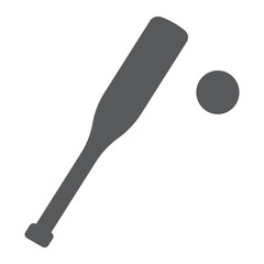 Baseball glyph icon, game and sport, baseball bat sign, vector graphics, a solid pattern on a white background, eps 10.