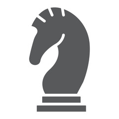 Chess glyph icon, game and sport, horse chess figure sign, vector graphics, a solid pattern on a white background, eps 10.
