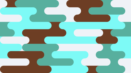 Curved abstract multicolored figures.  Modern pattern of curved shapes. Memorable design of packaging, tile, wallpaper, textiles