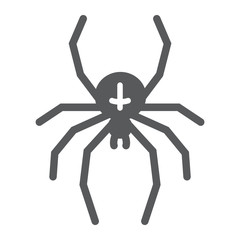 Spider glyph icon, animal and arachnid, halloween sign, vector graphics, a solid pattern on a white background