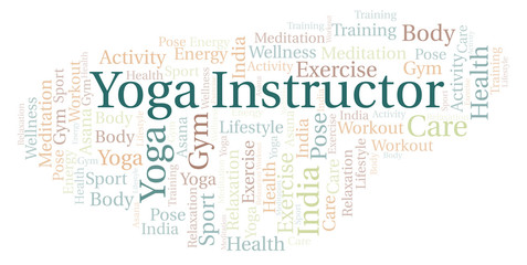 Yoga Instructor word cloud.