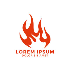 Fire flame logo icon design template vector