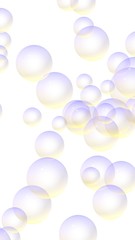 Light pastel colored background with purple bubbles. Wallpaper, texture purple balloons. 3D illustration