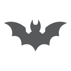 Bat glyph icon, animal and halloween, dracula sign, vector graphics, a solid pattern on a white background,