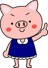 Fototapeta premium Pig child's emotional expression