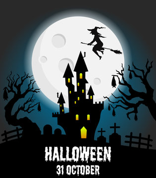 Happy halloween vector poster, halloween banner, halloween background, halloween party, vector illustration.