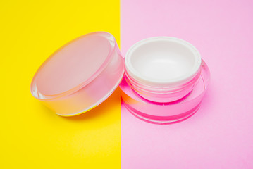 cosmetic product colorful background