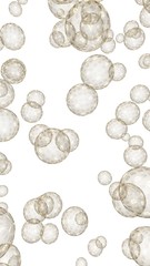 Ethereum economic financial bubble. Cryptocurrency 3D illustration. Business concept. Golden bubbles on a white background