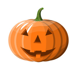 Halloween pumpkin with happy face.