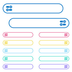 Toggle switches icons in rounded color menu buttons