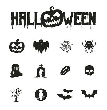 Halloween icon symbol set