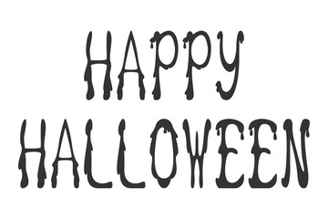 HAPPY HALLOWEEN lettering on white background. Vector.
