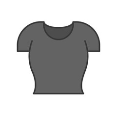 female t-shirtfilled color outline editable stroke
