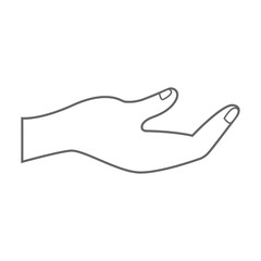 Palm of hand. Outline. Vector.