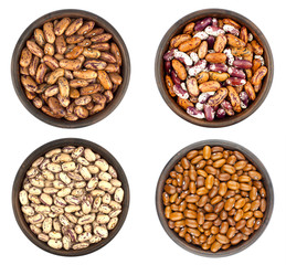 Haricot bean in bowl  isolated on white background