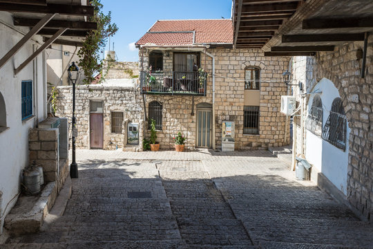 A quiet street in the Jewish Quarter in the old town of Safed