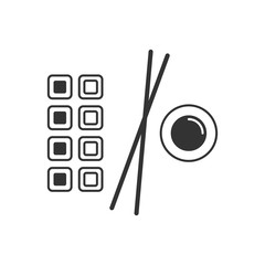 Sushi, rolls  line icon Isolated on white background. Japanese food sign, logo, pictogram for mobile app and web design. Simple linear style. Pixel graphics. Editable stroke. 