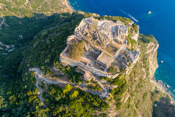 Old ruins of Angelokastro fortress, Corfu island, Greece