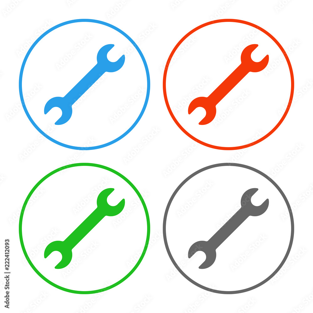 Wall mural spanner icons set. vector..