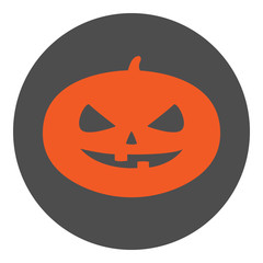 Orange Halloween pumpkin. Jack o'lantern. Vector icon.