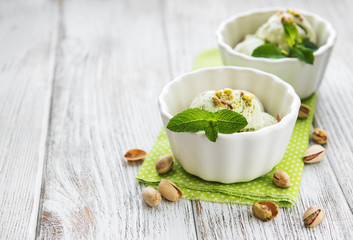 pistachio ice cream and mint