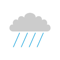 RAINFALL symbol. CLOUD and RAIN. Weather forecast icon. Vector.