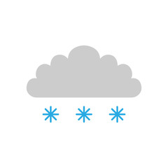 SNOWY symbol. CLOUD and SNOWFLAKES. Weather forecast icon. Vector.