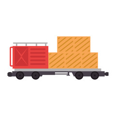 freight train wagon with containers logistic service