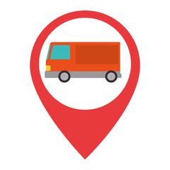 delivery service truck in pin location