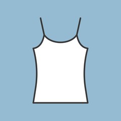 blank camisole icon, filled color outline editable stroke