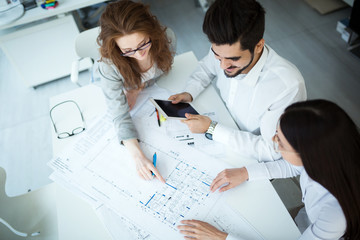 Group of business people collaborating in business office