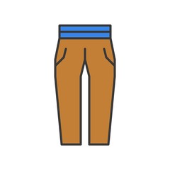 female trouser, filled color outline editable stroke