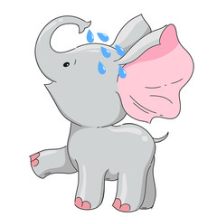 Hand drawn elephant cute character