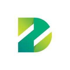letter D logo Green
