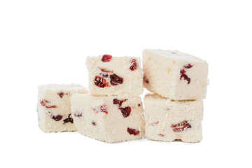 Turkish delight isolated on white.